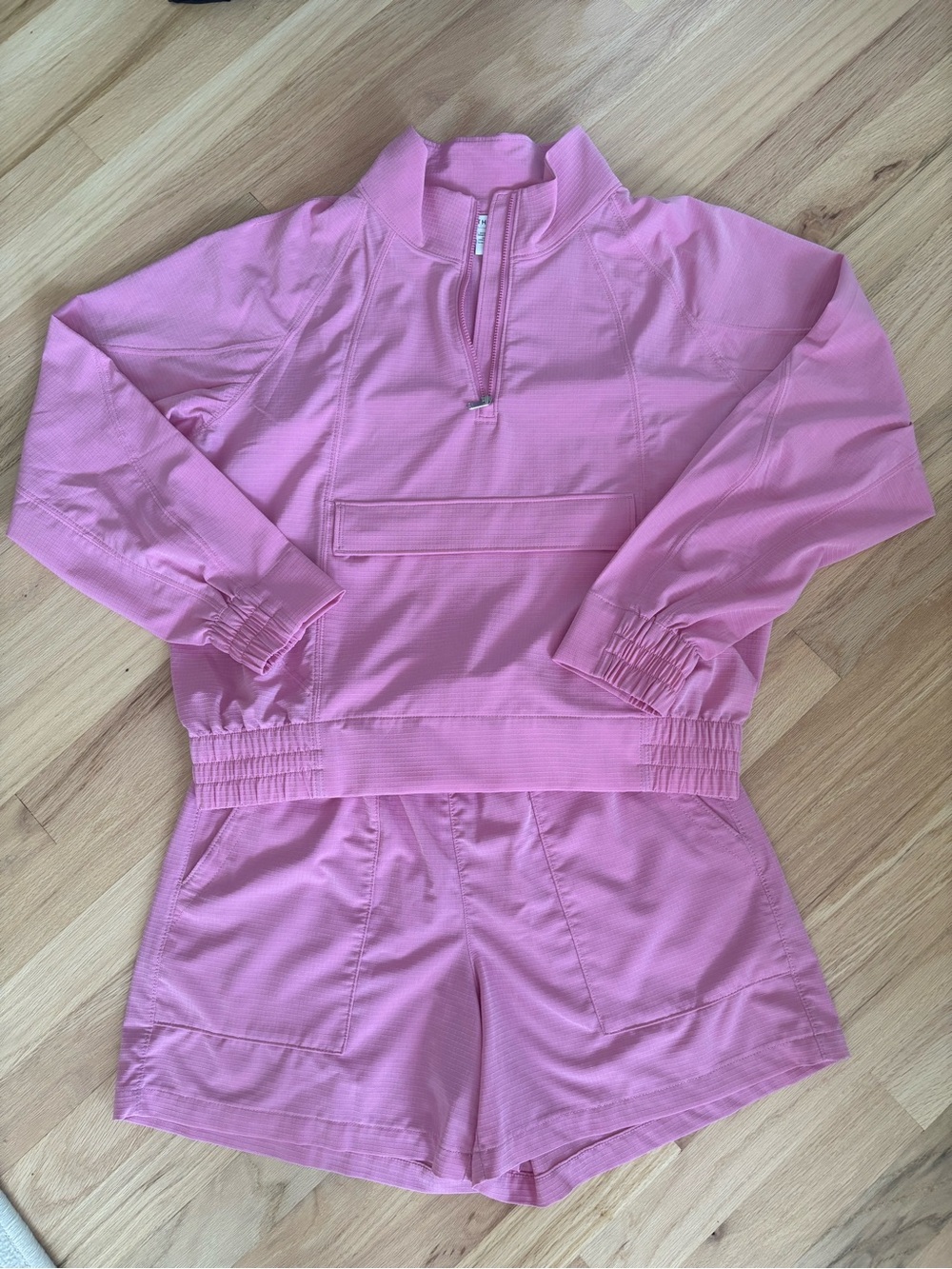 Athleta Maritime Pink Boundless Popover Jacket and Shorts Set